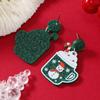 Taza de cerveza de alce navideño árbol de Navidad arcoíris diseño de personalidad exagerada aretes aretes de moda de alta calidad para mujer