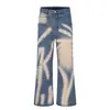 Marca Tendência Jiayiku 2025 Novo Jeans Lavado Retrô Americano Personalizado Calças Personalizadas Cleanfit Ligeiramente Flare