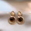 Aretes de borla de perla de calabaza burdeos para mujer, nuevo estilo chino, lujo ligero, gama alta, elegantes, de nicho, versátiles