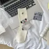 Calcetines de longitud media para mujer, estilo japonés, con lindos animales de dibujos animados, para primavera y otoño, 100% algodón, suaves y modernos, con diseños de koala, oso y conejo, perfectos para un look casual