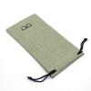 Colorida bolsa de lino para gafas, almacenamiento, gafas de sol, fábrica en stock, venta al por mayor, portátil, bolsa de tela, cinturón, cordón de tela