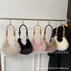 Nova Bolsa de Pelúcia Estilo Chinês com Contas de Madeira, Outono e Inverno Estilo Coreano Simples e Estilo Ocidental Grande Capacidade de Pelúcia de Ombro Único Versátil Bolsa Transversal