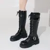 2026 Novas Botas de Cavaleiro de Cano Alto Vintage para Mulheres, Botas Western da Moda, Amarradas, Acima do Joelho, Longas, Tendência