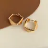 Pendientes Geométricos Irregulares Tridimensionales de Rombo Estilo Europeo y Americano, Pendientes Minimalistas de Metal Brillante de Nicho para Mujer