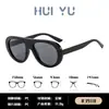 Gafas de sol ovaladas versátiles de alta gama con forma de sapo retro para mujer, tendencia europea y americana, protección solar para exteriores, a la moda, gafas de sol transfronterizas para hombre