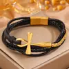 Artículo popular de comercio exterior: Pulsera Tejida de Cruz, Pulsera de Acero Inoxidable para Hombre de Tres Capas con Diseño Único, No se Desvanece, Al Por Mayor