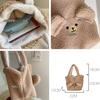 Suministro transfronterizo de Amazon/Bolso de mano de peluche de oso, doble uso positivo y negativo, bolso maternal de lana de cordero de invierno