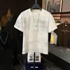 Camiseta Masculina de Verão Simples com Estampa Tie Dye em Contraste, Modelagem Solta, Nicho, Gola Redonda, Manga Curta, Versátil