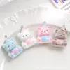 Colgante de Oso de Dibujos Animados Flocado Lindo Llavero DIY Cadena para Bolso Teléfono Accesorios de Muñeca Creativos Venta al por Mayor