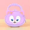 Bolsa de monedas con cremallera de silicona de dibujos animados Llavero de mano Color macarrón Mini bolsa de monedas Bolsa de almacenamiento para niños Regalo