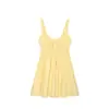 Vestido tipo camisola dulce y picante estilo francés con cuello en V y cintura fruncida con cordón, nuevo vestido corto de verano ajustado para mujeres petites