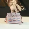Bolso Platino 2026 Nuevo Modelo Bolso de Mano de Cuero Genuino para Mujer Bolso de Hombro Simple Versátil Bolso Cruzado para Viajar con Bloques de Color