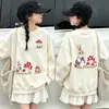 Roupa base feminina estilo academia para primavera e outono 2026 novo estilo roupas infantis estilosas top de bebê forrado com fleece para crianças médias e grandes