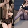 Lencería Sexy, Atuendo Sexy Transparente, Mono de Encaje Tentación, Cita Nocturna de Chica, Deseo Puro, Espalda Descubierta, No Necesita Quitarse, Pasión