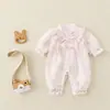 Estilo de outono (Dupla camada) Macacão Romper Floral para Uso ao Ar Livre, Roupa Infantil para Bebês e Crianças Longo