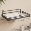 Estante de caja decodificadora montado en la pared, soporte para router, caja de almacenamiento Wi-Fi montada en la pared sin perforaciones, estante de almacenamiento de hierro forjado