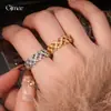 Anillo Abierto de Flor Hueca con Circonita Bañado en Oro Real de 18K Anillo de Nicho de Alta Gama Joyería de Moda de Lujo Ligero para Mujeres