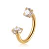 Labio de diente interno en forma de C transfronterizo, labio de herradura de acero inoxidable galvanizado para uñas, calibre 16, perforación, rosca interna, circonita, anillo para el hueso de la oreja, aretes