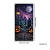 Cortina de puerta de bruja transfronteriza tela de fondo decoración pancarta Halloween atmósfera de terror bandera colgante calavera Cubierta de puerta de Halloween