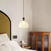 Luminária Pendente Vintage Estilo Francês para Quarto, Luminária Pendente Retro de Madeira Maciça e Tecido, Balcão de Bar, Corredor, Luminária Romântica de Cabeceira