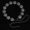 Cadena de Cintura de Disco Metálico Texturizado de Venta Caliente Transfronteriza para Mujer Accesorios de Vestido de Gama Alta Cadena de Pantalón de Metal Moderna y Versátil
