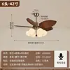 2026 Novo Estilo Vintage Francês Sala de Estar Jantar Ventilador Silencioso Luz Inversor Ventilador Elétrico Retro Americano Lâmina Reta Luz