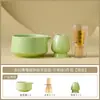 Tazón de Matcha estilo japonés del fabricante con rayas azules, Soporte de batidor de té de cerámica, Set de regalo de herramientas para matcha, Pincel mezclador, 100 Púas