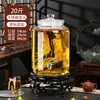 Garrafa de vidro para infusão recipiente doméstico selado pote para vinho medicinal de ginseng tonel de vinho pote para vinho branco com torneira garrafa de vinho especial