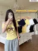 7302 # Camiseta de manga corta con estampado de leopardo y estrella de cinco puntas para mujer, nuevo top versátil de verano ajustado, off-shoulder