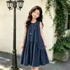 Vestido de Verano para Niñas 2026 Nuevo Estilo Coreano Sin Mangas Estilo Ins Vestido de Princesa para Estudiantes de Secundaria Vestido de Verano para Niños