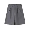 Bei Jie Ropa de Hombre Verano 2026 Nuevo Estilo Old Money Pantalones de Traje para Hombre Simples Holgados de Pierna Recta Pantalones Casuales de Cinco Puntos