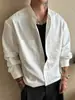 Camisa Retro Azul Oscuro para Hombre de Otoño Estilo Old Money Ropa de Trabajo Manga Larga Hombro Normal Holgada Casual Cuello Solapa Prendas de Abrigo