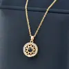 Collar de Proyección Sol y Luna Transfronterizo Nuevo 100 Idiomas Te Amo Collar de Pareja Personajes Micrograbados Cadena para Clavícula Mujer