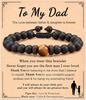 Amazon pulsera de moda tejida para hombre más vendida obsidiana negra esmerilada piedra ojo de tigre piedra volcánica pulsera de cuentas lote