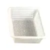 Cesta de Plástico Espessa Retangular Armazenamento Quadrada Peneira Cesta de Legumes Filtro de Água Cesta de Classificação de Armazém Fruta Azul Distribuição de Água Cesta de Drenagem