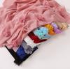 Nuevo Pañuelo Largo de Gasa Floral con Perlas Bordadas Hecho a Mano Estilo Transfronterizo, Pañuelo de Gasa de Minorías Étnicas, Pañuelo para la Cabeza Africano Malayo