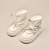 Botas de Nieve Blancas de Suela Gruesa de Moda para Mujer 2026 Nuevo Invierno Aterciopeladas Gruesas Cálidas Impermeables Zapatos de Algodón del Noreste Botines