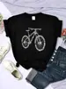 Camiseta Hecha de Letras de Bicicleta para Mujer Verano Transpirable Casual Manga Corta Moda Calle Hip-Hop Tops para Mujer
