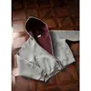 Moletom com Capuz Curto Estilo Americano para Homens, Versão Pesada Boxy para Primavera e Outono Jaqueta Cardigã Interna Vermelho Imperial Transfronteiriça
