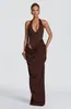 Vestido largo sexy ajustado con tiras para fiestas, estilo europeo y americano cross-border babyboo con diseño único de abertura irregular