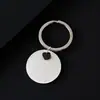 Chaveiro Redondo de Aço Inoxidável Escovado com Impressão Colorida UV a Laser Material em Branco Gravação Acessório em Formato de Coração Chaveiro de Metal