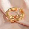 Moda Europea y Americana Anillos Cruzados de Cobre Puro, Acero de Titanio, Acero Inoxidable Anillos Vintage de Lujo Ligero, Anillos Ajustables, Accesorios Versátiles para Manos