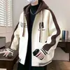 Ropa exterior para hombre transfronteriza, talla grande, corte holgado, moderna, elegante, guapo, chaqueta de béisbol de forro polar para otoño e invierno, chaqueta casual