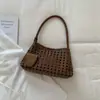 Nueva Bolsa de Hombro Tejida de Estilo Coreano de Nicho para Mujer de Shuai Mijia, Bolso de Mano Casual de Moda con Gran Capacidad, Bolso de Hombro para Mujer
