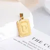 Medalla Cuadrada de Cobre Electroplateado Nueva Europea y Americana Colgante de 26 Letras Inglesas Colgante de Medalla de Oro Hecho a Mano DIY Suministro Transfronterizo Venta al por Mayor