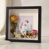 Conjunto de Porta-Retratos Estéreo com Flores Secas Vazadas Mesa 8 polegadas Planta Casca de Argila Espécime de Inseto Porta-Exibição de Fotos DIY Feito à Mão