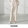 Traje de Negocios de Alta Gama Cruzado con Mangas Largas y Cuello Pequeño para Viajes Diarios, Chaleco y Pantalones para Mujer, Nueva Tendencia Otoño e Invierno