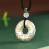 Rey Ciervo Dorado Pie Plata 999 Calado Fortuna Dorada Hebilla de Seguridad Sólida Colgante de Cuerda de Sándalo Hecho a Mano Cadena para Suéter Colgante para Mujer