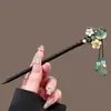 Gancho de cabelo de madeira Hairpin High-end New Chinoiserie Ruyi Safe Lock Estilo Antigo Cheongsam Hairpin Kidsren's Tassel Hairpin Cocar