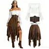 2026 Amazon Falda Grande Halloween Estilo Renacentista Asimétrico Puntiagudo Vestido de Hada